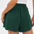 Women Summer Shorts Elastic High Waist Breathable Athletic Shorts With Pockets For Running Fitness Training Khaki 2XL
