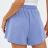 Women Summer Shorts Elastic High Waist Breathable Athletic Shorts With Pockets For Running Fitness Training Khaki 2XL
