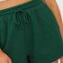 Women Summer Shorts Elastic High Waist Breathable Athletic Shorts With Pockets For Running Fitness Training Khaki 2XL