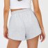 Women Summer Shorts Elastic High Waist Breathable Athletic Shorts With Pockets For Running Fitness Training Khaki 2XL
