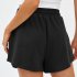 Women Summer Shorts Elastic High Waist Breathable Athletic Shorts With Pockets For Running Fitness Training black 2XL