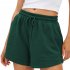 Women Summer Shorts Elastic High Waist Breathable Athletic Shorts With Pockets For Running Fitness Training coffee color 2XL