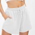 Women Summer Shorts Elastic High Waist Breathable Athletic Shorts With Pockets For Running Fitness Training coffee color 2XL