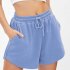 Women Summer Shorts Elastic High Waist Breathable Athletic Shorts With Pockets For Running Fitness Training coffee color 2XL