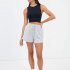 Women Summer Shorts Elastic High Waist Breathable Athletic Shorts With Pockets For Running Fitness Training sky blue L