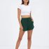 Women Summer Shorts Elastic High Waist Breathable Athletic Shorts With Pockets For Running Fitness Training sky blue L