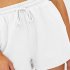 Women Summer Shorts Elastic High Waist Breathable Athletic Shorts With Pockets For Running Fitness Training White L