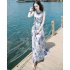 Women Summer Sleeveless Dress Bohemian Long Beach Dress for Seaside Holiday65QT