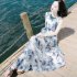Women Summer Sleeveless Dress Bohemian Long Beach Dress for Seaside HolidayOSSJ