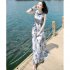 Women Summer Sleeveless Dress Bohemian Long Beach Dress for Seaside HolidayOSSJ