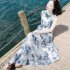 Women Summer Sleeveless Dress Bohemian Long Beach Dress for Seaside HolidayOSSJ