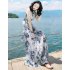 Women Summer Sleeveless Dress Bohemian Long Beach Dress for Seaside HolidayFQSB