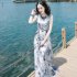 Women Summer Sleeveless Dress Bohemian Long Beach Dress for Seaside HolidayVH26