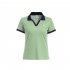 Women Summer Sports Shirt Contrast Color Short Sleeve Basic Tops Casual Bottoming Shirt light green 4XL
