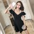Women Summer V neck Dress Sexy Off Shoulder High Waist Dress Simple Solid Color Short Sleeves A line Skirt bright red XL