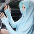 Women Sunscreen Clothing Summer Hooded Breathable Shawl Outdoor Zipper Riding Sun Protection Clothing blue One size