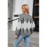 Women Sweatshirt Long Sleeve Round Neck Pullovers Trendy Contrast Color Tie Dye Loose Casual Tops black and yellow L