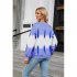Women Sweatshirt Long Sleeve Round Neck Pullovers Trendy Contrast Color Tie Dye Loose Casual Tops black and yellow L