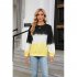 Women Sweatshirt Long Sleeve Round Neck Pullovers Trendy Contrast Color Tie Dye Loose Casual Tops purple blue XXL