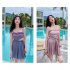 Women  Swimsuit Flounces Top Edge Conservatively Slimming Sling Swimwear Pink S