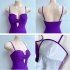 Women Swimsuit Nylon Solid Color Hollow Sling Triangle Type Swimwear Picture color XL