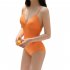 Women Swimsuit Nylon Solid Color Sports One piece Bikini Swimwear For Summer Beach Holiday green M