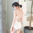 Women Swimsuit Nylon Solid Color One piece Strappy High waist Swimsuit white xl