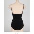 Women Swimsuit Nylon Solid Color Slimming Solid Color Sling Swimwear black L