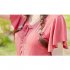 Women Swimsuit Solid Color One piece Skirt Type High waist Slimming Swimsuit West Red L