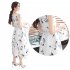 Women Tank Dress Elegant Printing Round Neck Sleeveless Midi Skirt Casual Large Swing Dress green L