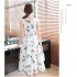 Women Tank Dress Elegant Printing Round Neck Sleeveless Midi Skirt Casual Large Swing Dress green L