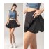 Women Tennis Skirt Outdoor Culottes Quick drying Breathable High Waist Sports Shorts Pleated Skirt For Running Fitness Light blue L
