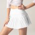 Women Tennis Skirt Outdoor Culottes Quick drying Breathable High Waist Sports Shorts Pleated Skirt For Running Fitness Light blue L