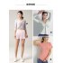 Women Tennis Skirt Outdoor Culottes Quick drying Breathable High Waist Sports Shorts Pleated Skirt For Running Fitness Light pink XL