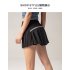 Women Tennis Skirt Outdoor Culottes Quick drying Breathable High Waist Sports Shorts Pleated Skirt For Running Fitness Elegant black XXL