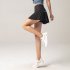 Women Tennis Skirt Outdoor Culottes Quick drying Breathable High Waist Sports Shorts Pleated Skirt For Running Fitness Elegant black XXL