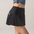 Women Tennis Skirt Outdoor Culottes Quick drying Breathable High Waist Sports Shorts Pleated Skirt For Running Fitness Elegant black XXL