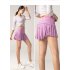 Women Tennis Skirt Outdoor Culottes Quick drying Breathable High Waist Sports Shorts Pleated Skirt For Running Fitness Dark green L