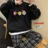 Women Thickened Lamb Wool Coat Christmas Sweater Loose Round Neck Long Sleeve Pullover Sweatshirt Red
