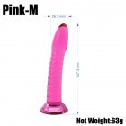 Women Transparent Dildo Safe Skin Friendly Waterproof Anal Butt Plug Sex Toys Masturbation Device medium pink