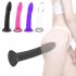 Women Transparent Dildo Safe Skin Friendly Waterproof Anal Butt Plug Sex Toys Masturbation Device medium purple