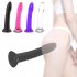 Women Transparent Dildo Safe Skin Friendly Waterproof Anal Butt Plug Sex Toys Masturbation Device medium black