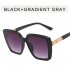 Women Trendy Large Frame Sunglasses Retro Square Frame Sunscreen Glasses For Summer Beach Orange frame gray lens