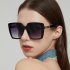 Women Trendy Large Frame Sunglasses Retro Square Frame Sunscreen Glasses For Summer Beach Orange frame gray lens