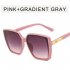 Women Trendy Large Frame Sunglasses Retro Square Frame Sunscreen Glasses For Summer Beach Beige frame brown lens