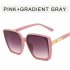 Women Trendy Large Frame Sunglasses Retro Square Frame Sunscreen Glasses For Summer Beach black frame gray lens