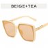 Women Trendy Large Frame Sunglasses Retro Square Frame Sunscreen Glasses For Summer Beach black frame gray lens