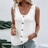 Women Tunic Tank Tops Casual Eyelet Sleeveless Shirt Blouse Summer Solid Color Loose Fit Button Tank Tops black S
