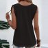 Women Tunic Tank Tops Casual Eyelet Sleeveless Shirt Blouse Summer Solid Color Loose Fit Button Tank Tops White L