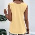 Women Tunic Tank Tops Casual Eyelet Sleeveless Shirt Blouse Summer Solid Color Loose Fit Button Tank Tops White L